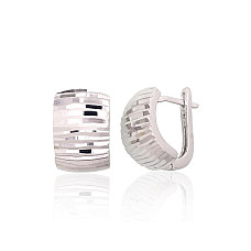 Silver earrings with 'english' lock, 4.3 g, Silver 925 fineness, Rhodium (Plating)