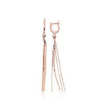 Серебряные серьги на английском замке, 3.7 g, Серебро 925 проба, красное золото (покрытие)