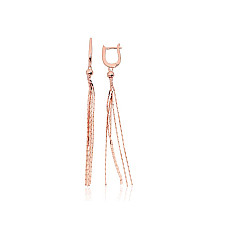 Серебряные серьги на английском замке, 3.8 g, Серебро 925 проба, красное золото (покрытие)