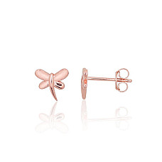 Silver stud earrings, Silver 925 fineness, red gold (Plating)