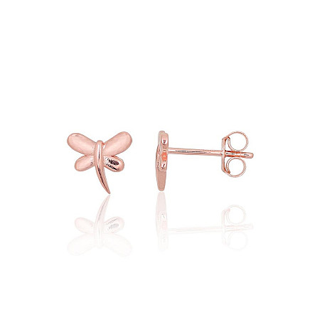stud,  - Silver stud earrings, Silver 925 fineness, red gold (Plating)