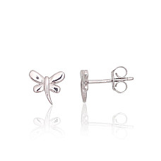 Silver stud earrings, Silver 925 fineness, Rhodium (Plating)