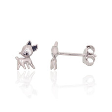 Silver stud earrings, Silver 925 fineness, Rhodium (Plating), Jewelery enamel