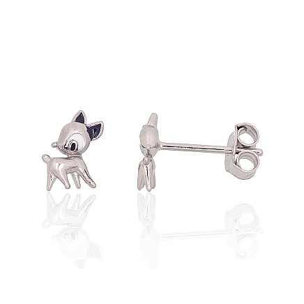 stud,  - Silver stud earrings, Silver 925 fineness, Rhodium (Plating), Jewelery enamel