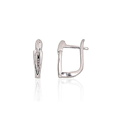 Silver earrings with 'english' lock, 2.3 g, Silver 925 fineness, Rhodium (Plating)
