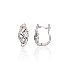 Silver earrings with 'english' lock, 2.8 g, Silver 925 fineness, Rhodium (Plating)