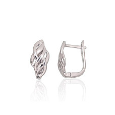 Silver earrings with 'english' lock, 2.9 g, Silver 925 fineness, Rhodium (Plating)