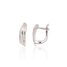 Silver earrings with 'english' lock, 2.7 g, Silver 925 fineness, Rhodium (Plating)