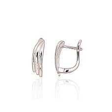 Silver earrings with 'english' lock, 2.8 g, Silver 925 fineness, Rhodium (Plating)