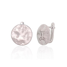 Silver earrings with 'english' lock, Silver 925 fineness, Rhodium (Plating)