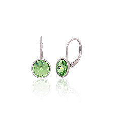 Серебряные серьги на английском замке, 2.7 g, Серебро 925 проба, родий (покрытие), Кристаллы
