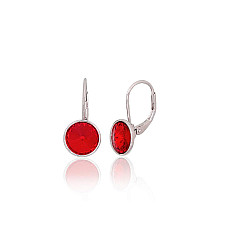Серебряные серьги на английском замке, 2.9 g, Серебро 925 проба, родий (покрытие), Кристаллы