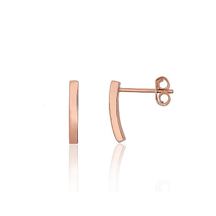 stud,  - Silver stud earrings, Silver 925 fineness, red gold (Plating)