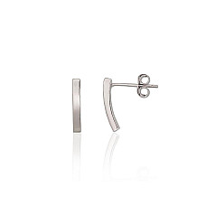 Silver stud earrings, Silver 925 fineness, Rhodium (Plating)