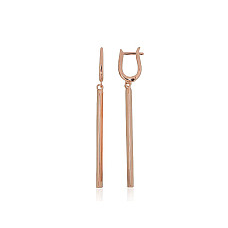 Silver earrings with 'english' lock, 3.7 g, Silver 925 fineness, red gold (Plating)