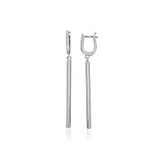 Silver earrings with 'english' lock, 3.5 g, Silver 925 fineness, Rhodium (Plating)