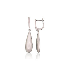 Silver earrings with 'english' lock, 4 g, Silver 925 fineness, Rhodium (Plating)