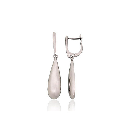 English lock,  - Silver earrings with english lock, 4 g, Silver 925 fineness, Rhodium (Plating)