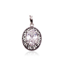 Silver pendant, Silver 925 fineness, oxide (Plating), Zirkons