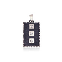 Серебряный кулон, 6.5 g, Серебро 925 проба, оксид (покрытие), Кристаллы