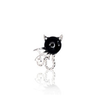 Серебряный кулон, 1.8 g, Серебро 925 проба, Цирконы , Оникс