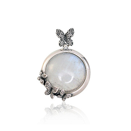 Women,  - Silver pendant, Silver 925 fineness, oxide (Plating), Moonstone