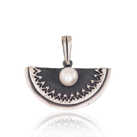 Women,  - Silver pendant, Silver 925 fineness, oxide (Plating), Fresh-water Pearl