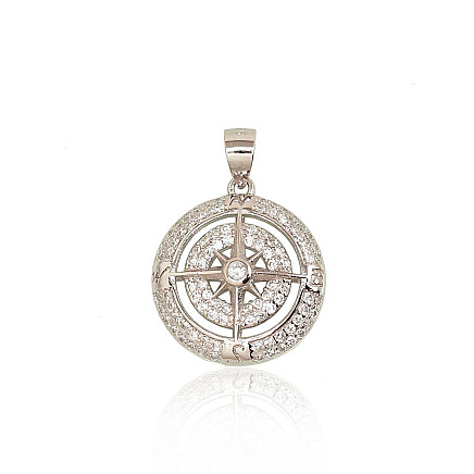 Women,  - Silver pendant, Silver 925 fineness, Rhodium (Plating), Zirkons