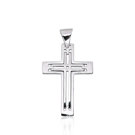 Crosses and Icons, Cross - Silver pendant, Silver 925 fineness, Rhodium (Plating)