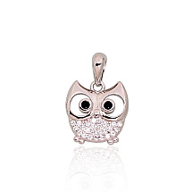 Silver pendant, 1.6 g, Silver 925 fineness, Rhodium (Plating), Zirkons