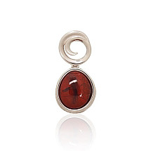 Silver pendant, Silver 925 fineness, Rhodium (Plating), Jasper