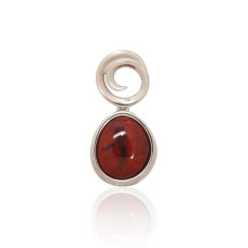 Silver pendant, 3.6 g, Silver 925 fineness, Rhodium (Plating), Jasper