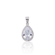 Silver pendant, Silver 925 fineness, Rhodium (Plating), Zirkons