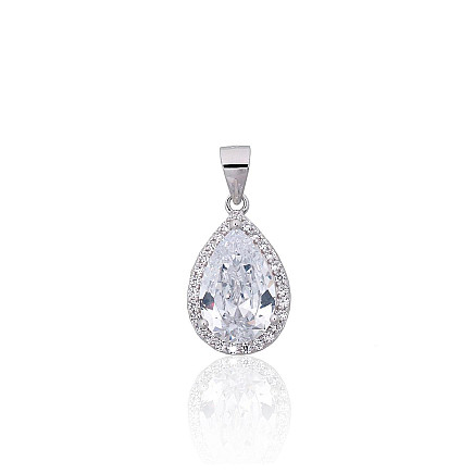 Women,  - Silver pendant, Silver 925 fineness, Rhodium (Plating), Zirkons