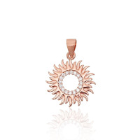 Серебряный кулон, 1.3 g, Серебро 925 проба, красное золото (покрытие), Цирконы