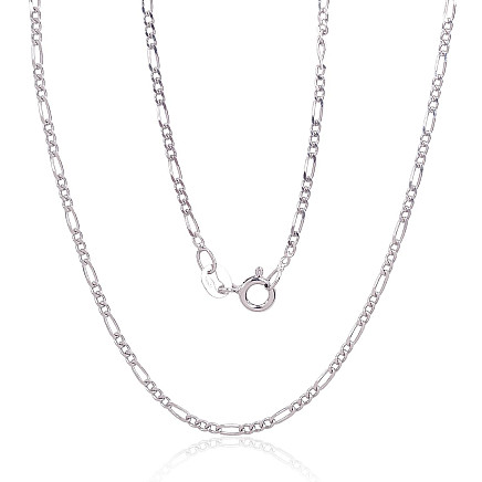 Ķēdītes,  - Sudraba ķēdīte Figaro 1, 8 mm, dimantu apstrādājums, Sudrabs 925 prove, rodijs (pārklājums)