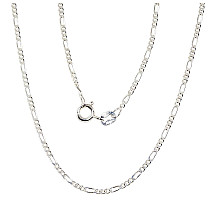 Silver chain Figaro 1, 8 mm, diamond cut, Silver 925 fineness