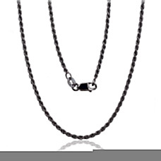 Sudraba ķēdīte Tauvas (Rope) 2 mm, Sudrabs 925 prove, rodijs (pārklājums)