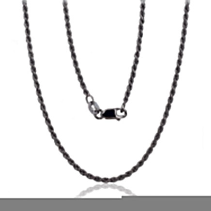 Ķēdītes,  - Sudraba ķēdīte Tauvas (Rope) 2 mm, Sudrabs 925 prove, rodijs (pārklājums)