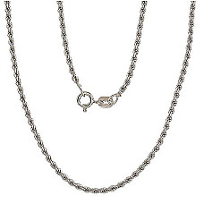 Sudraba ķēdīte Tauvas (Rope) 2 mm, Sudrabs 925 prove, rodijs (pārklājums)