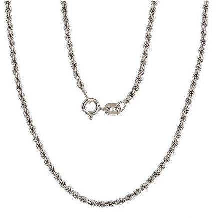Ķēdītes,  - Sudraba ķēdīte Tauvas (Rope) 2 mm, Sudrabs 925 prove, rodijs (pārklājums)