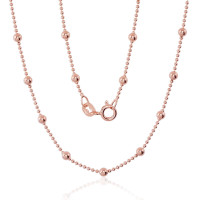 Sudraba ķēdīte Krellītes 1-3 mm, 40, 3.8 g, Sudrabs 925 prove, sarkanais zelts (pārklājums)