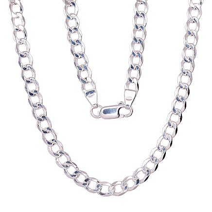 For man,  - Silver chain Curb 4.5 mm, Silver 925 fineness