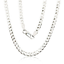 Silver chain Curb 3.9 mm , diamond cut, 70, 14.2 g, Silver 925 fineness