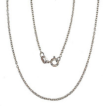 Silver chain Anchor round 1,1 mm, 50, 2.4 g, Silver 925 fineness, Rhodium (Plating)