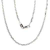 Серебряная цепочка Якорное 2.1 мм , алмазная обработка граней, 45, 5.4 g, Серебро 925 проба, родий (покрытие)