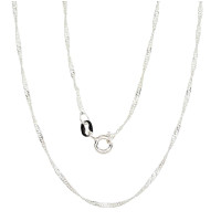 Серебряная цепочка Сингапур 1,5 мм , алмазная обработка граней, 55, 1.9 g, Серебро 925 проба