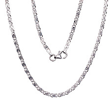Серебряная цепочка Улитка 2,1 мм , алмазная обработка граней, 55, 6.6 g, Серебро 925 проба, родий (покрытие)