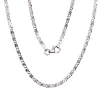 Серебряная цепочка Улитка 2,1 мм , алмазная обработка граней, 55, 6.7 g, Серебро 925 проба, родий (покрытие)