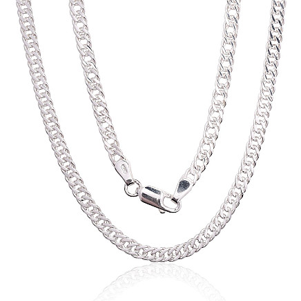 For man,  - Silver chain Rombo 4 mm, diamond cut, Silver 925 fineness